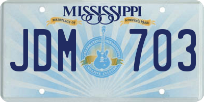 MS license plate JDM703