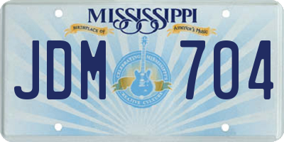 MS license plate JDM704