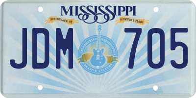 MS license plate JDM705