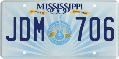 MS license plate JDM706