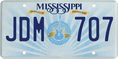 MS license plate JDM707