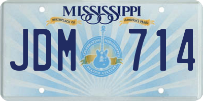 MS license plate JDM714
