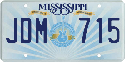 MS license plate JDM715