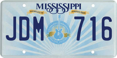 MS license plate JDM716
