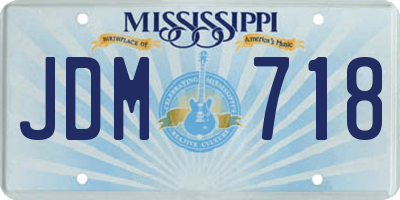 MS license plate JDM718