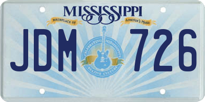 MS license plate JDM726