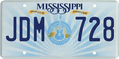MS license plate JDM728