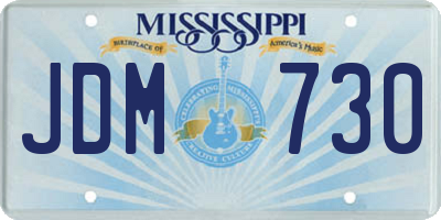 MS license plate JDM730