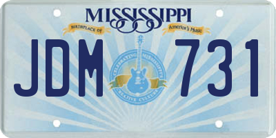 MS license plate JDM731