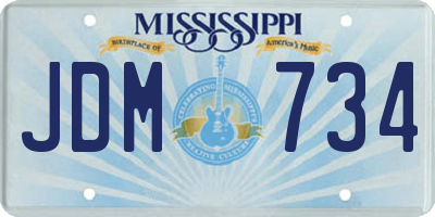 MS license plate JDM734