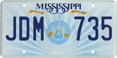 MS license plate JDM735