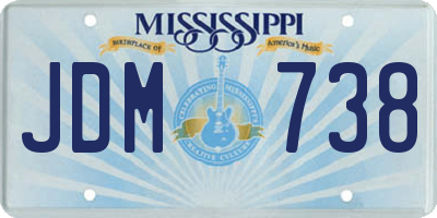 MS license plate JDM738