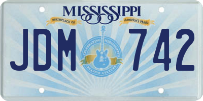 MS license plate JDM742