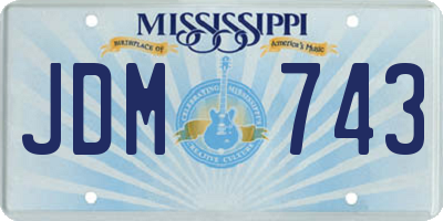 MS license plate JDM743