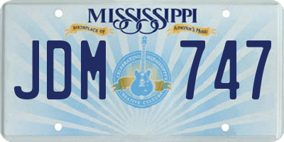 MS license plate JDM747