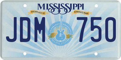 MS license plate JDM750