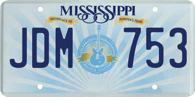 MS license plate JDM753