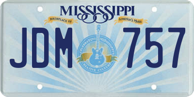 MS license plate JDM757