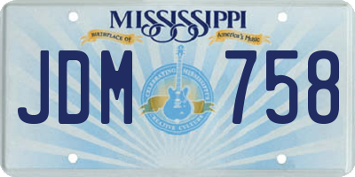 MS license plate JDM758