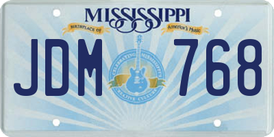 MS license plate JDM768