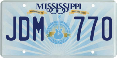 MS license plate JDM770