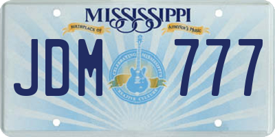 MS license plate JDM777