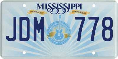 MS license plate JDM778
