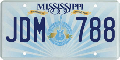 MS license plate JDM788