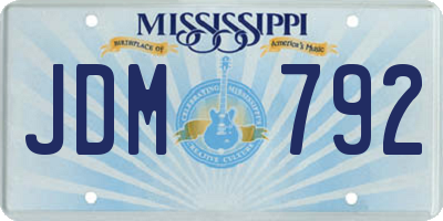 MS license plate JDM792