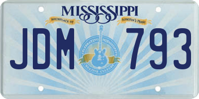 MS license plate JDM793