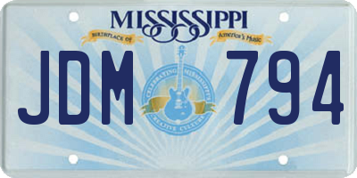 MS license plate JDM794