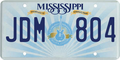 MS license plate JDM804