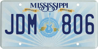 MS license plate JDM806
