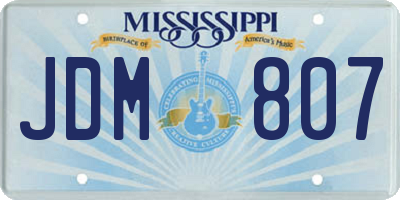 MS license plate JDM807