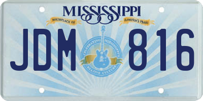 MS license plate JDM816