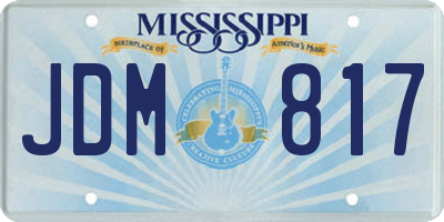MS license plate JDM817