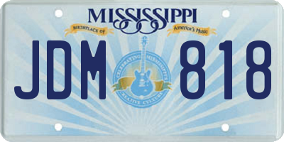 MS license plate JDM818