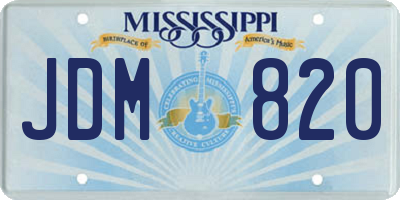 MS license plate JDM820