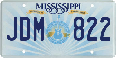 MS license plate JDM822
