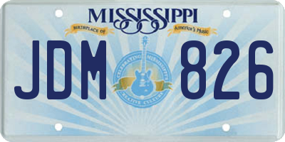 MS license plate JDM826