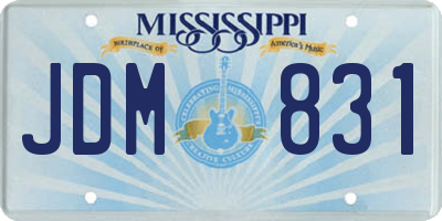 MS license plate JDM831