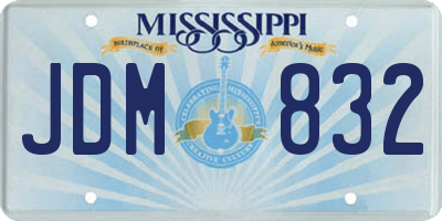 MS license plate JDM832