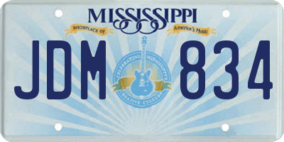 MS license plate JDM834