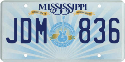 MS license plate JDM836