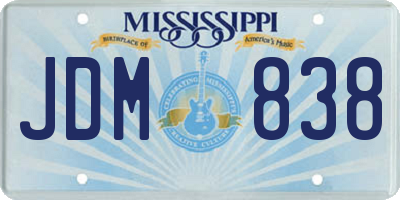 MS license plate JDM838
