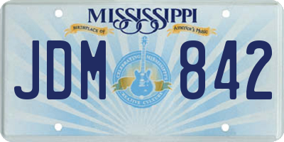 MS license plate JDM842