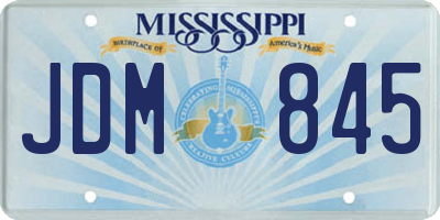 MS license plate JDM845