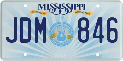 MS license plate JDM846