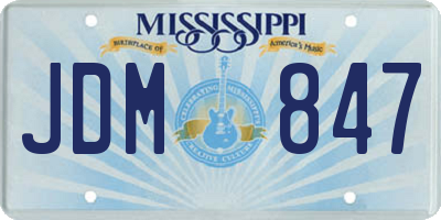 MS license plate JDM847