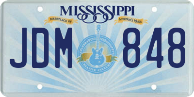 MS license plate JDM848